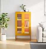 VidaXL Hoge kast 68x39x123 cm staal mosterdgeel