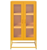 VidaXL Hoge kast 68x39x123 cm staal mosterdgeel
