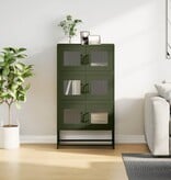 VidaXL Hoge kast 68x39x123 cm staal olijfgroen