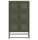 VidaXL Hoge kast 68x39x123 cm staal olijfgroen