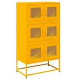 VidaXL Hoge kast 68x39x123 cm staal mosterdgeel