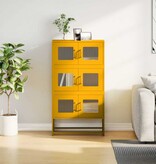 VidaXL Hoge kast 68x39x123 cm staal mosterdgeel
