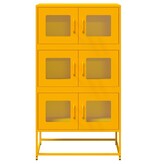 VidaXL Hoge kast 68x39x123 cm staal mosterdgeel