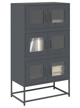 VidaXL Hoge kast 68x39x123 cm staal antracietkleurig