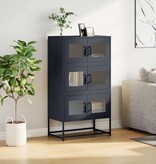 VidaXL Hoge kast 68x39x123 cm staal antracietkleurig