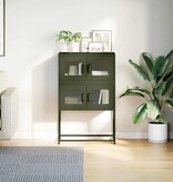 VidaXL Hoge kast 68x39x107 cm staal olijfgroen
