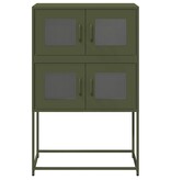 VidaXL Hoge kast 68x39x107 cm staal olijfgroen