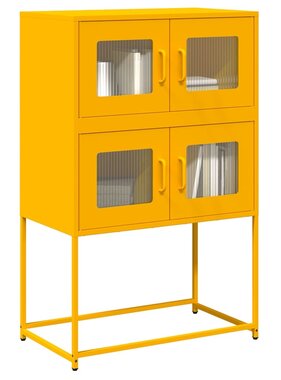VidaXL Hoge kast 68x39x107 cm staal mosterdgeel