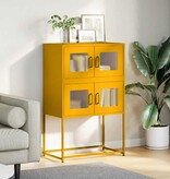 VidaXL Hoge kast 68x39x107 cm staal mosterdgeel