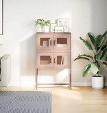 VidaXL Hoge kast 68x39x107 cm staal roze