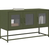 VidaXL Tv-meubel 100,5x39x60,5 cm koudgewalst staal olijfgroen