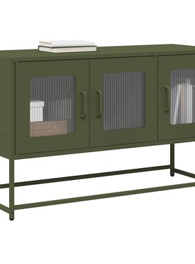 VidaXL Tv-meubel 100,5x39x60,5 cm koudgewalst staal olijfgroen