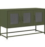 VidaXL Tv-meubel 100,5x39x60,5 cm koudgewalst staal olijfgroen