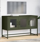 VidaXL Tv-meubel 100,5x39x60,5 cm koudgewalst staal olijfgroen