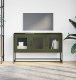 VidaXL Tv-meubel 100,5x39x60,5 cm koudgewalst staal olijfgroen