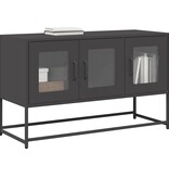 VidaXL Tv-meubel 100,5x39x60,5 cm koudgewalst staal zwart