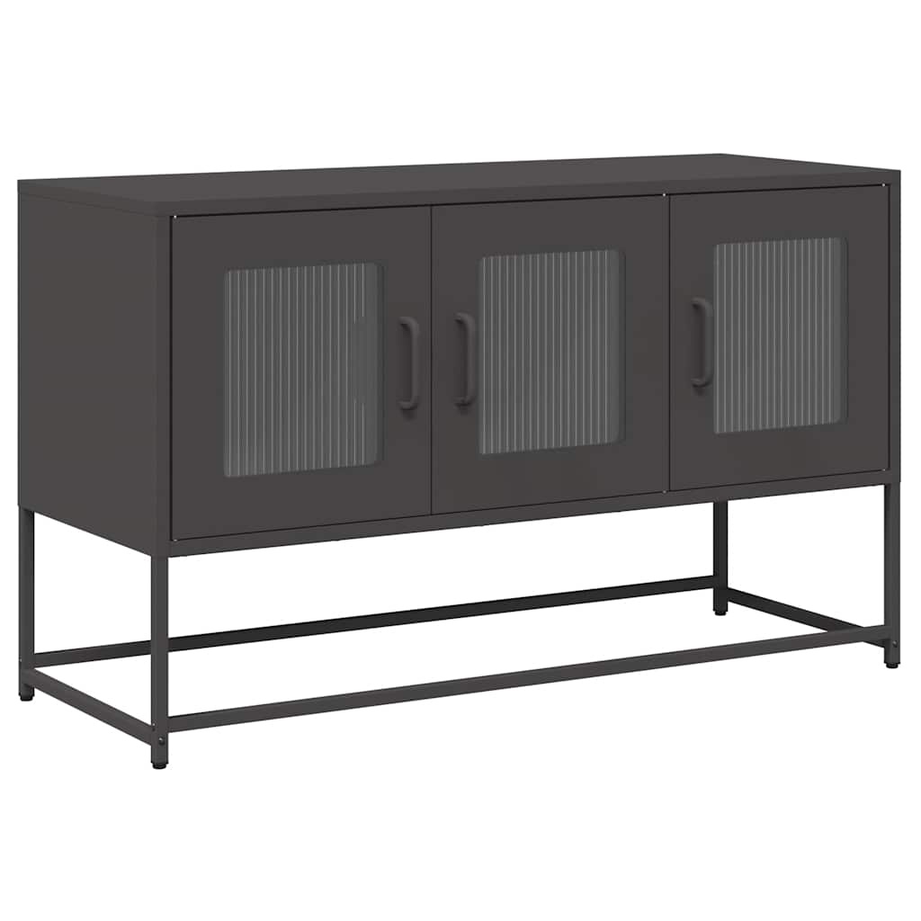 VidaXL Tv-meubel 100,5x39x60,5 cm koudgewalst staal zwart