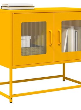 VidaXL Tv-meubel 68x39x60,5 cm koudgewalst staal mosterdgeel