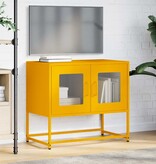 VidaXL Tv-meubel 68x39x60,5 cm koudgewalst staal mosterdgeel