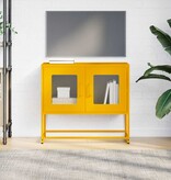 VidaXL Tv-meubel 68x39x60,5 cm koudgewalst staal mosterdgeel