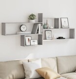 VidaXL Wandschap 167,5x18x68 cm bewerkt hout grijs sonoma eikenkleurig