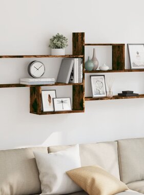 VidaXL Wandschap 167,5x18x68 cm bewerkt hout gerookt eikenkleurig