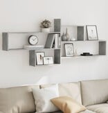 VidaXL Wandschap 167,5x18x68 cm bewerkt hout betongrijs