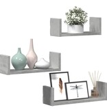 VidaXL Wandschappen 3 st bewerkt hout betongrijs