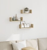 VidaXL Wandschappen 3 st bewerkt hout sonoma eikenkleurig