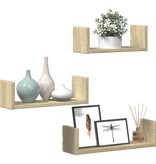 VidaXL Wandschappen 3 st bewerkt hout sonoma eikenkleurig