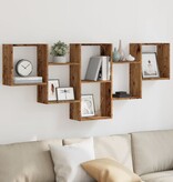 VidaXL Wandschap 159x18x66 cm bewerkt hout oud houtkleurig