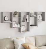 VidaXL Wandschap 159x18x66 cm bewerkt hout grijs sonoma eikenkleurig