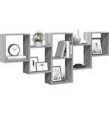 VidaXL Wandschap 159x18x66 cm bewerkt hout grijs sonoma eikenkleurig