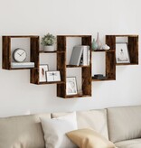 VidaXL Wandschap 159x18x66 cm bewerkt hout gerookt eikenkleurig