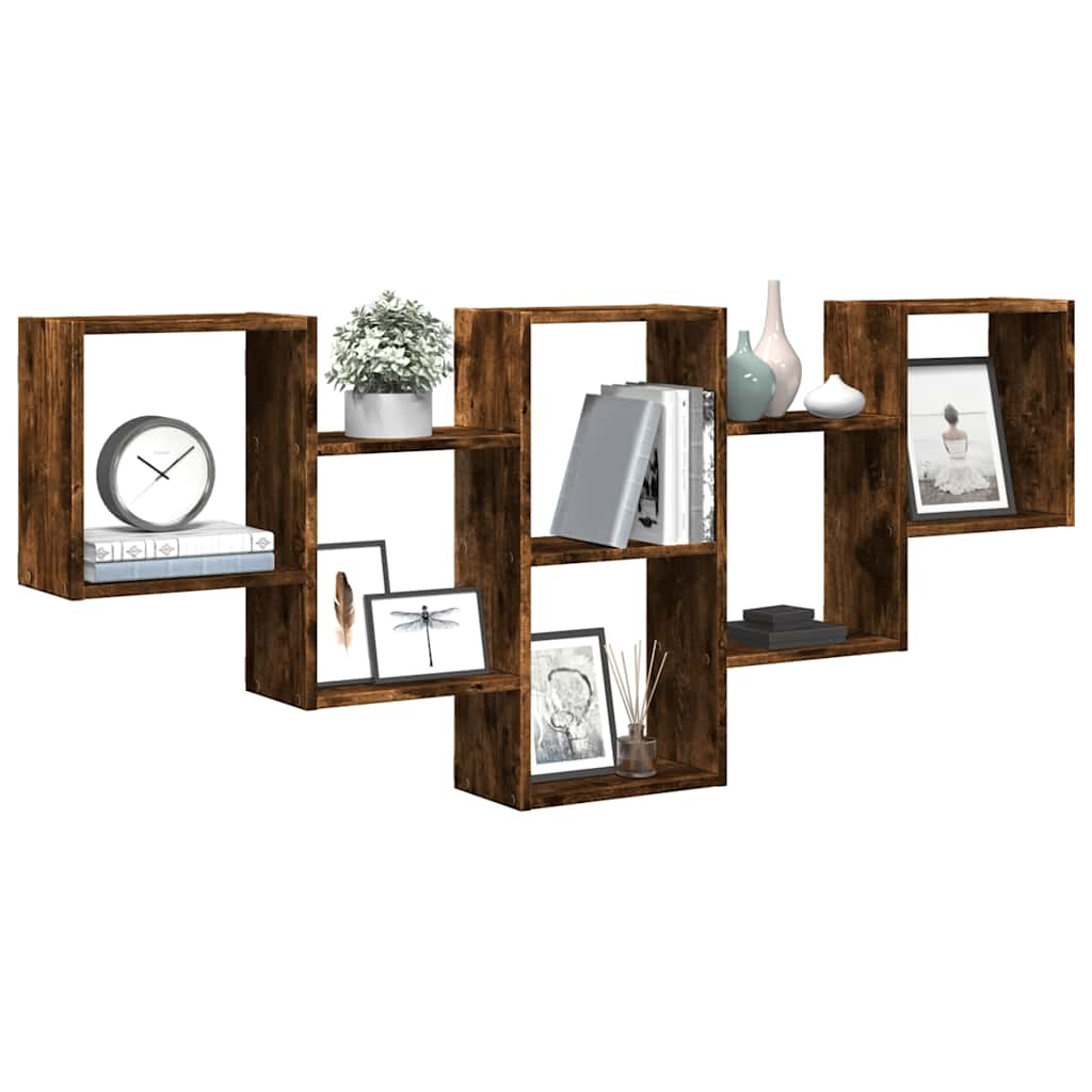 VidaXL Wandschap 159x18x66 cm bewerkt hout gerookt eikenkleurig