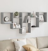 VidaXL Wandschap 159x18x66 cm bewerkt hout betongrijs