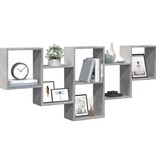 VidaXL Wandschap 159x18x66 cm bewerkt hout betongrijs