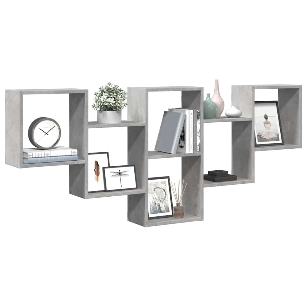 VidaXL Wandschap 159x18x66 cm bewerkt hout betongrijs