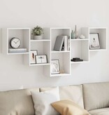 VidaXL Wandschap 159x18x66 cm bewerkt hout wit