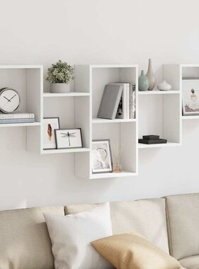 VidaXL Wandschap 159x18x66 cm bewerkt hout wit