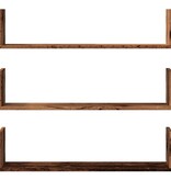 VidaXL Wandschappen 3 st 80x18x18 cm bewerkt hout oud houtkleurig