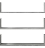 VidaXL Wandschappen 3 st 80x18x18 cm bewerkt hout betongrijs