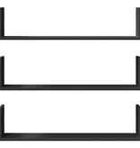 VidaXL Wandschappen 3 st 80x18x18 cm bewerkt hout zwart