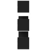 VidaXL Wandschappen 3 st 80x18x18 cm bewerkt hout zwart