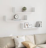 VidaXL Wandschappen 3 st 80x18x18 cm bewerkt hout wit