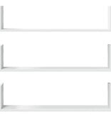 VidaXL Wandschappen 3 st 80x18x18 cm bewerkt hout wit