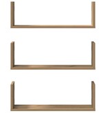 VidaXL Wandschappen 3 st 58x18x18 cm bewerkt hout artisanaal eiken