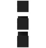 VidaXL Wandschappen 3 st 58x18x18 cm bewerkt hout zwart
