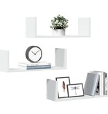 VidaXL Wandschappen 3 st 58x18x18 cm bewerkt hout wit