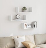 VidaXL Wandschappen 3 st 58x18x18 cm bewerkt hout wit